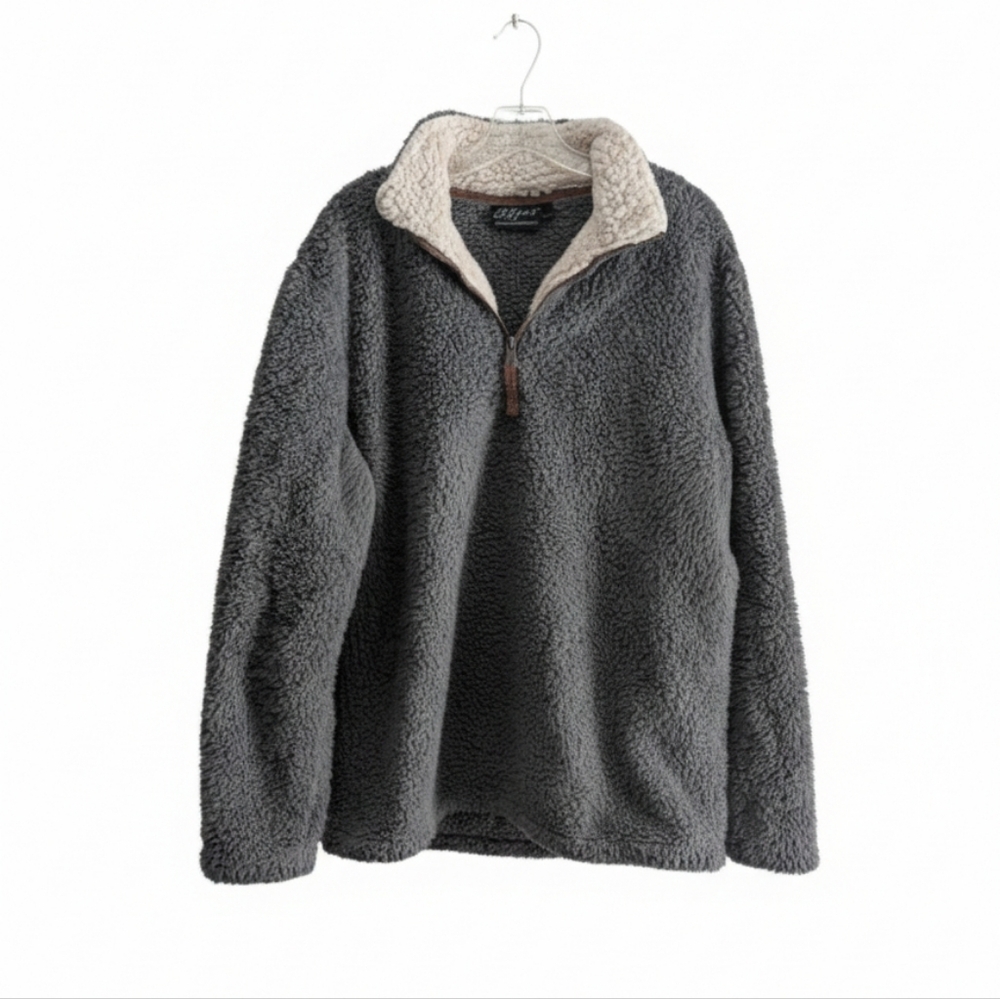 Cozy Gray Sherpa Fleece Jacket